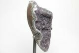 Sparkly Amethyst Geode Section on Metal Stand #209131-3